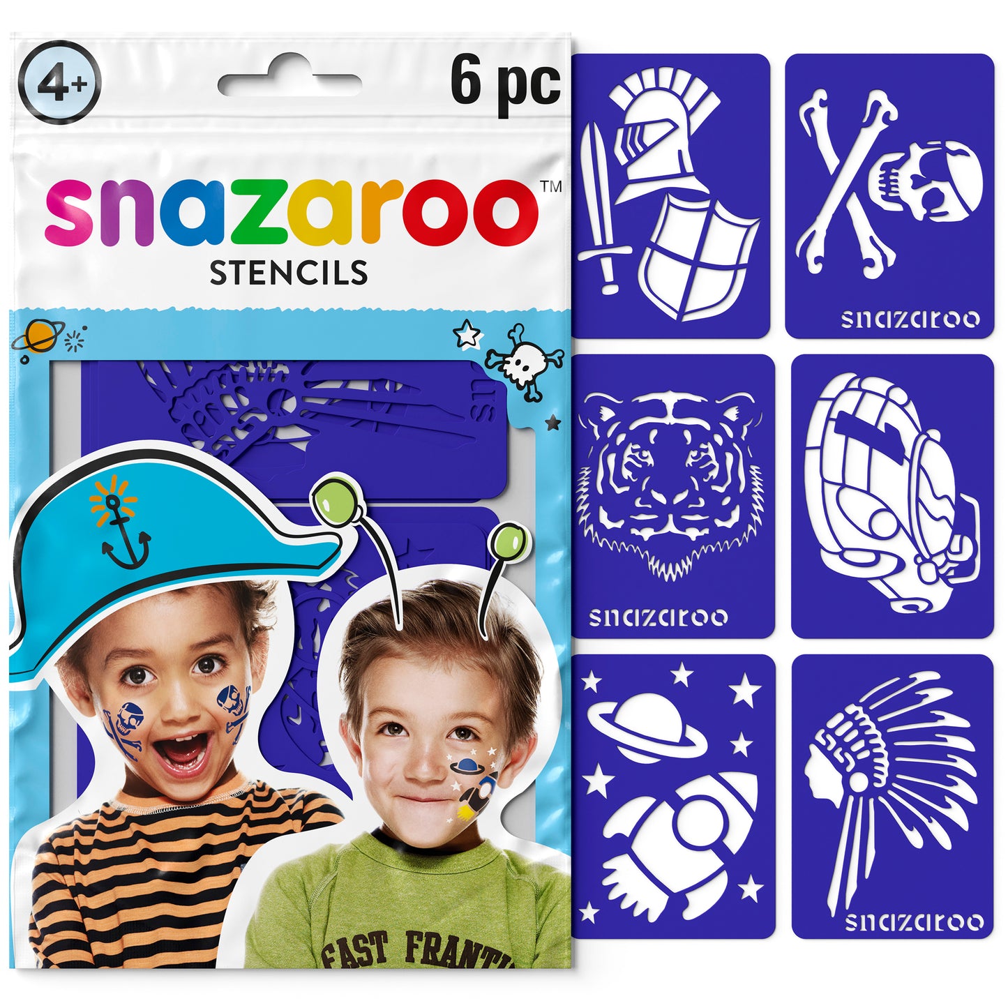 Szablony do malowania twarzy Snazaroo - Chłopcy 6 szt.