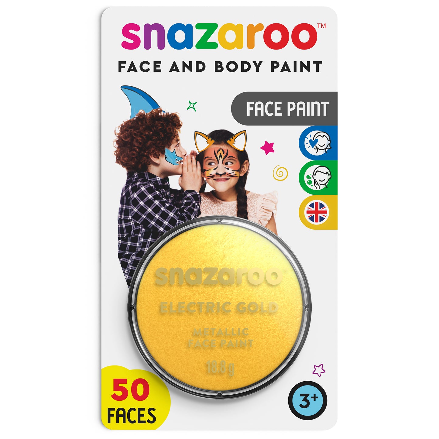 Farba do ciała i twarzy Snazaroo Metaliczna - Złoty 18 ml