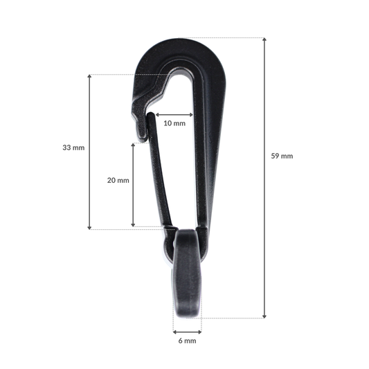 Karabińczyk plastikowy - 25 mm czarny 1 szt.