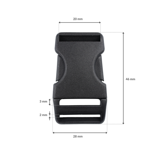 Klamra plastikowa - 20x46 mm czarna 1 szt.