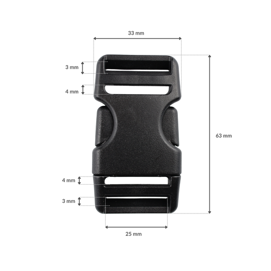 Klamra plastikowa - 25 mm czarna 1 szt.
