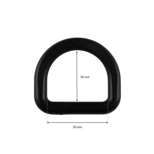 Półkole plastikowe - 20/18 mm czarne 1 szt.