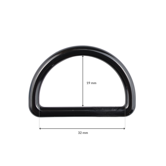 Półkole plastikowe - 30/19 mm czarne 1 szt.