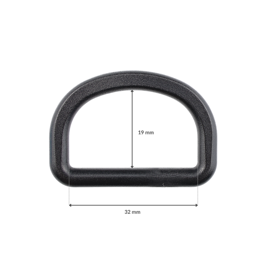 Półkole plastikowe - 32/19 mm czarne 1 szt.