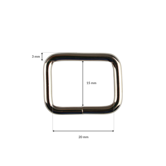 Ramka metalowa - 20/15/3 mm nikiel 1 szt.