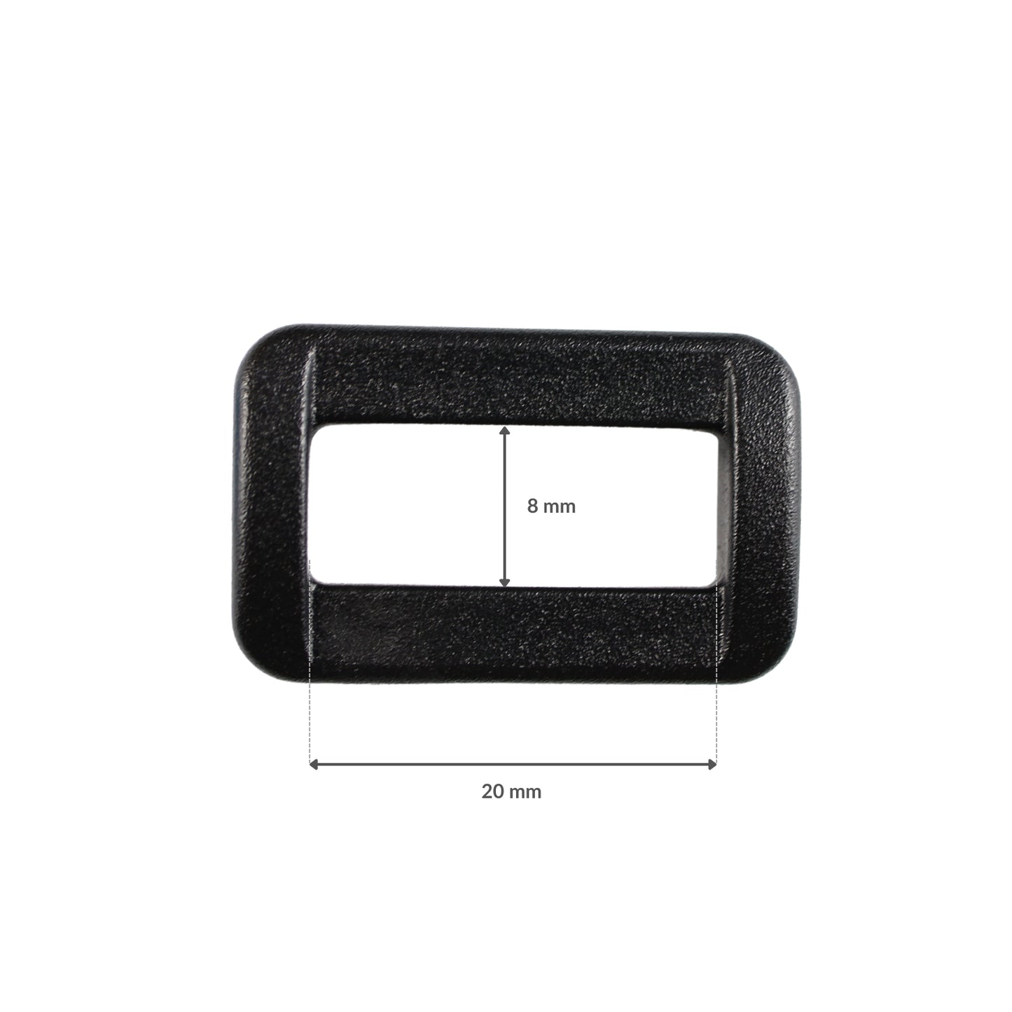 Plastic slider buckle - 20/8 mm black, 1 pc.