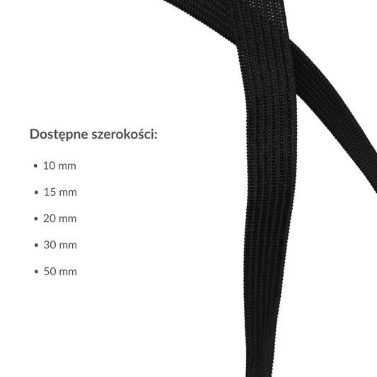 Taśma elastyczna (guma) - 10 mm/1 m czarna