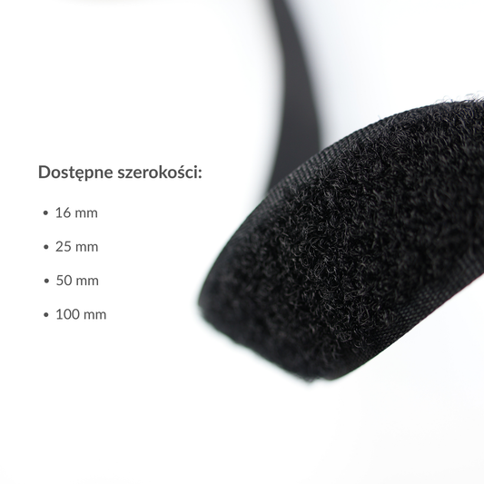 Taśma rzep - petelka 100 mm/1 m czarna