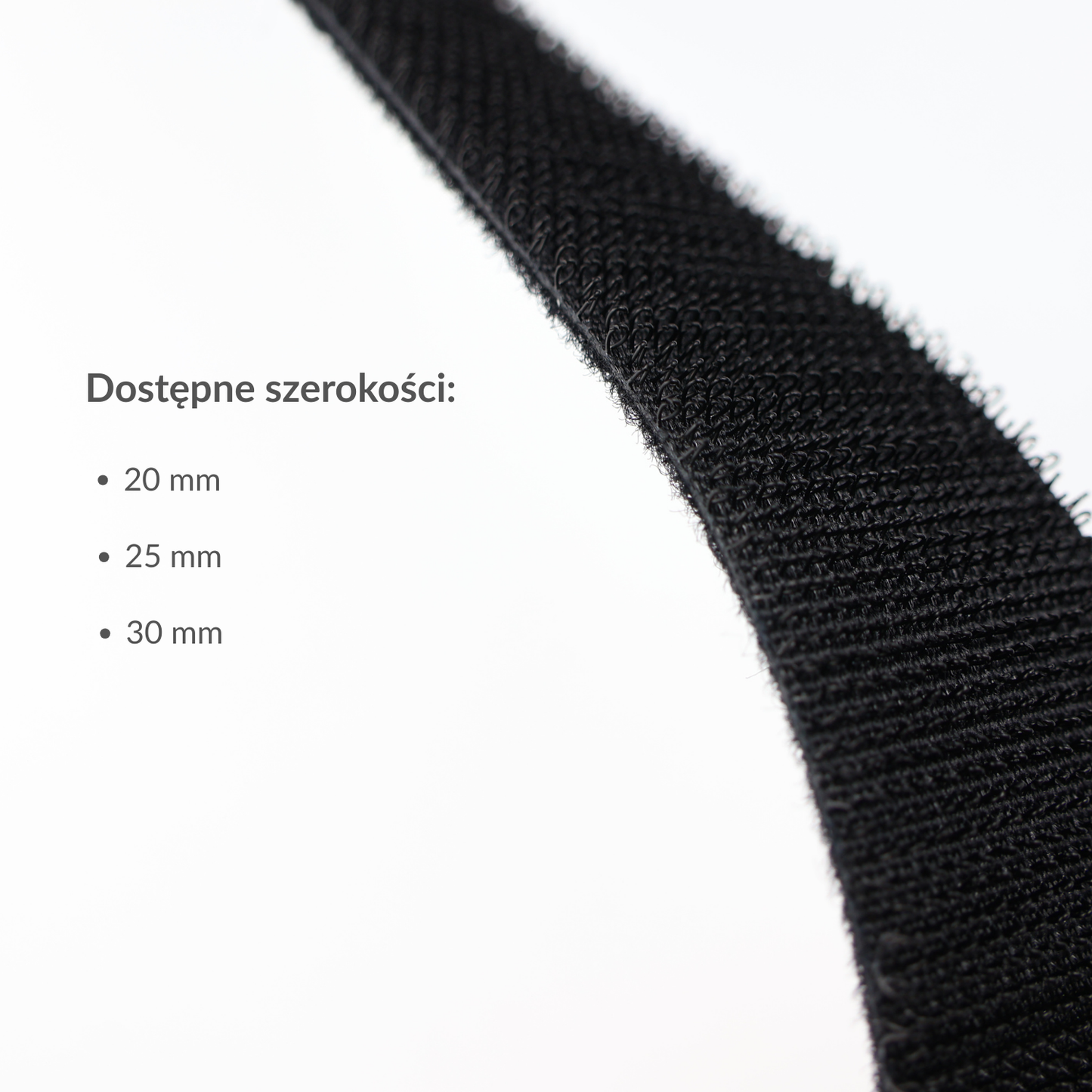 Taśma rzep - dwustronna 20 mm/1 m nylonowa czarna