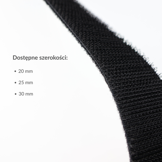 Taśma rzep - dwustronna 30 mm/1 m nylonowa czarna