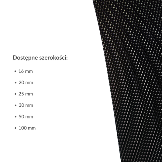 Taśma rzep - niskoprofilowa haczyk 30 mm/1 m nylonowa czarna