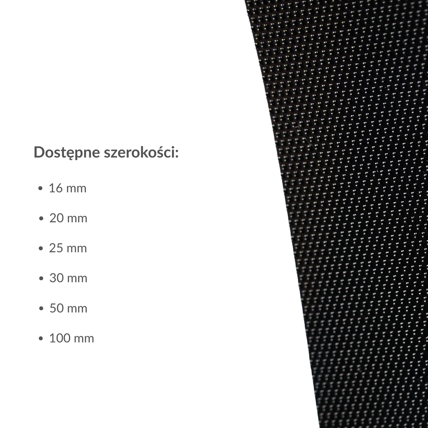 Taśma rzep - niskoprofilowa haczyk 100 mm/1 m nylonowa czarna