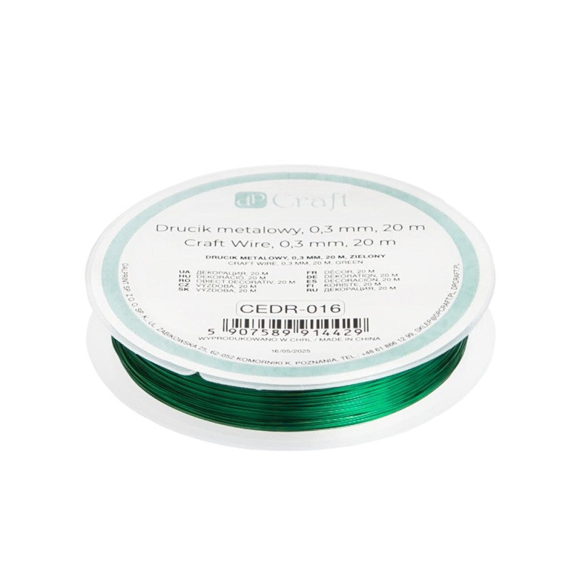 Drucik metalowy DpCraft - 0,3 mm/20 m zielony