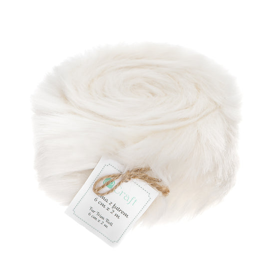 Futro na rolce DpCraft - 6 cm/2 m kremowe