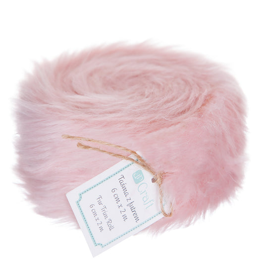 Futro na rolce DpCraft - 6 cm/2 m różowe