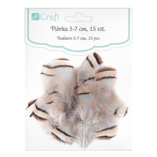 Pióra bażanta DpCraft - 5-7 cm, 15 szt.