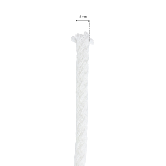 Sznurek - Bawełniany 5 mm/1 m biały