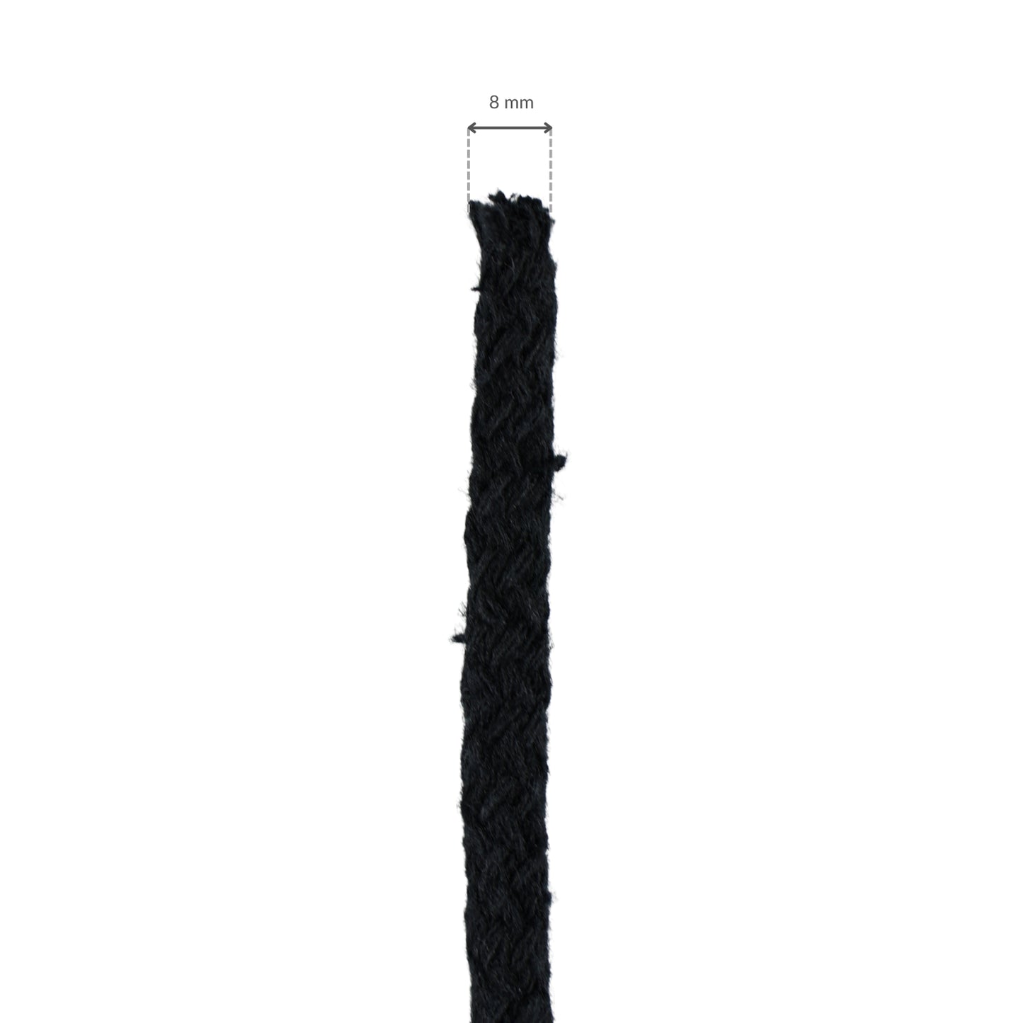 Cotton Cord - 8 mm/1 m black