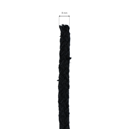 Sznurek - Bawełniany 8 mm/1 m czarny