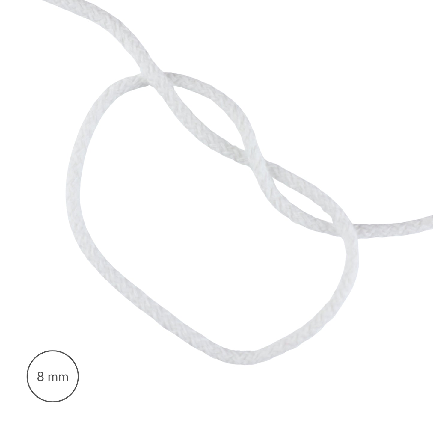 Cotton Cord - 8 mm/1 m white