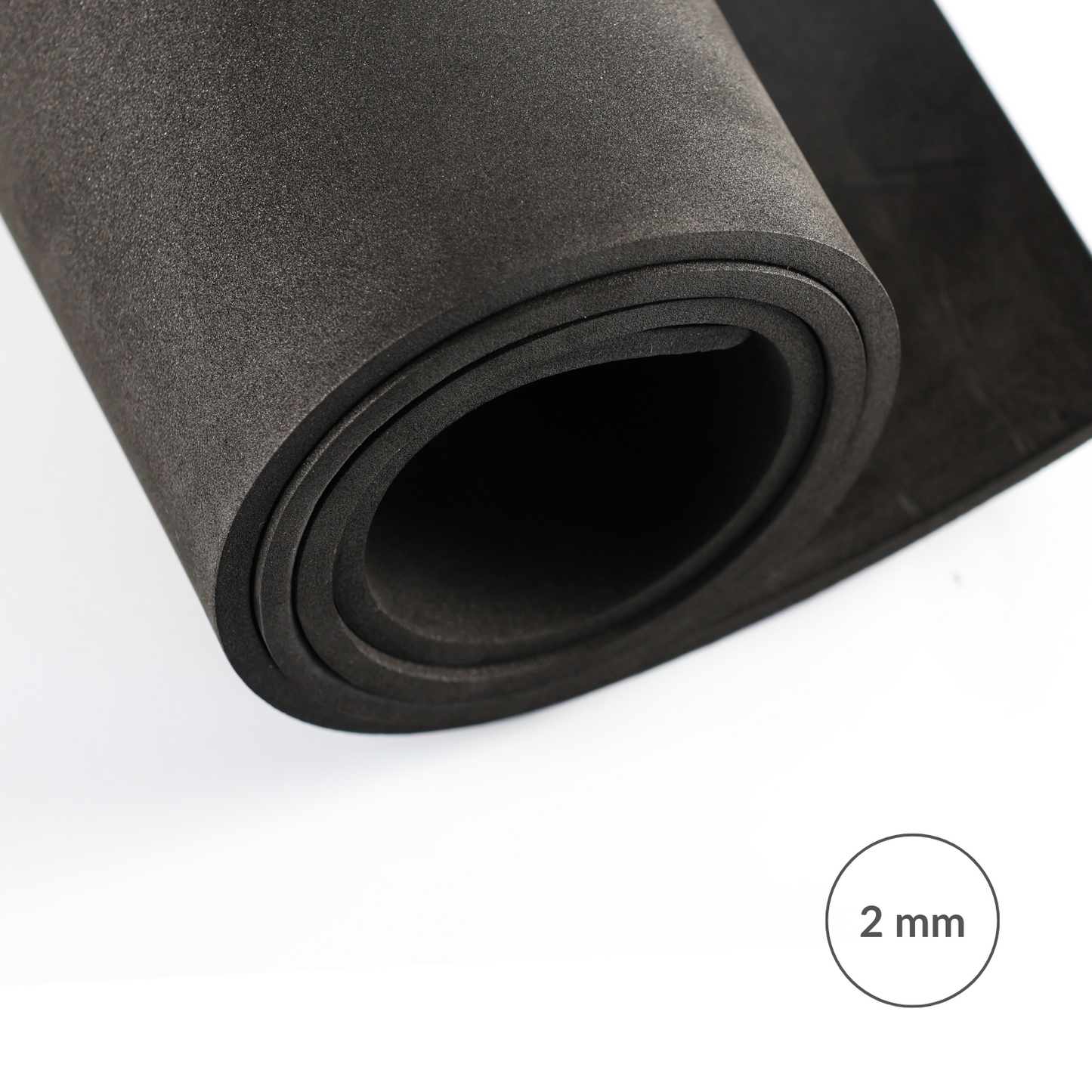 EVA foam 65 kg/m3, 2 mm black - 50x50 cm