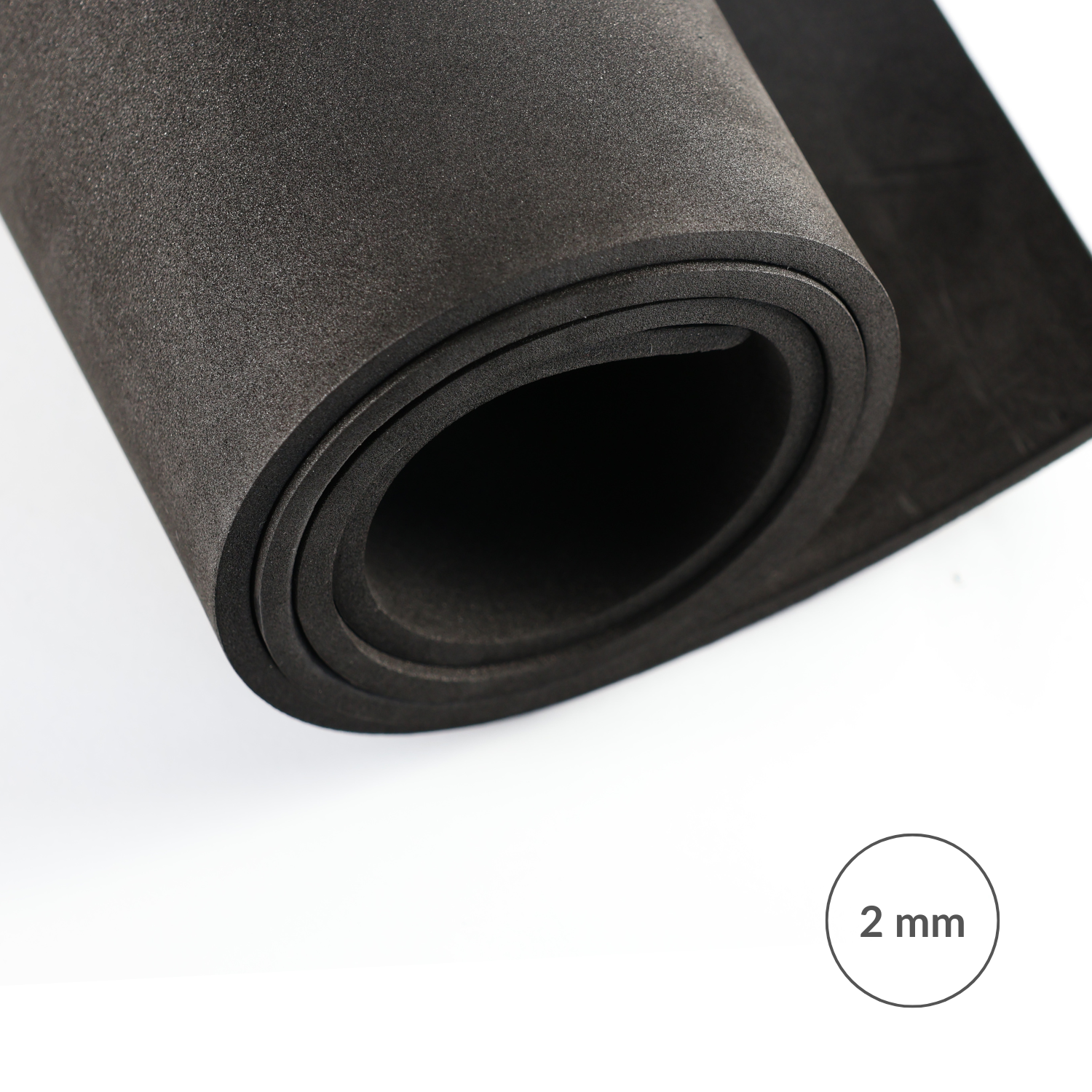 EVA foam 65 kg/m3, 2 mm black - 50x50 cm
