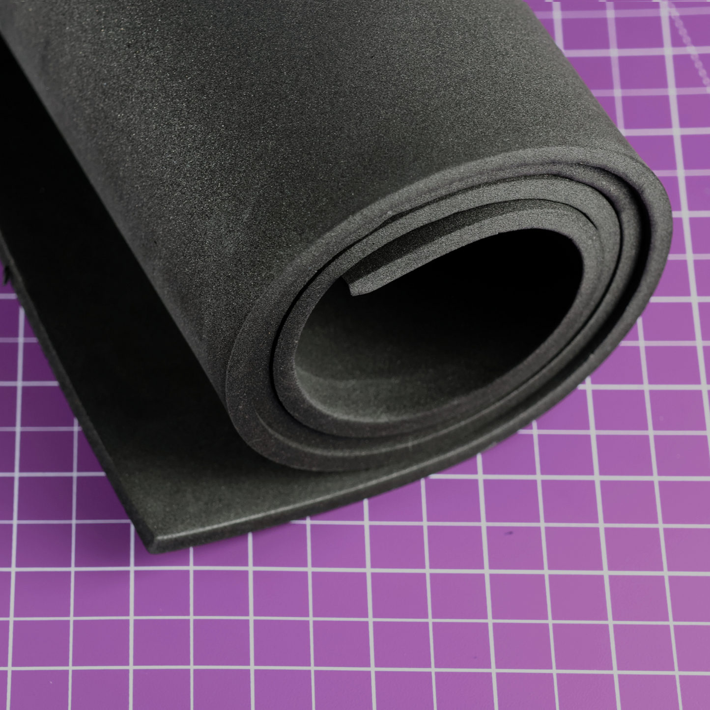 EVA foam 65 kg/m3, 3 mm black - 50x50 cm