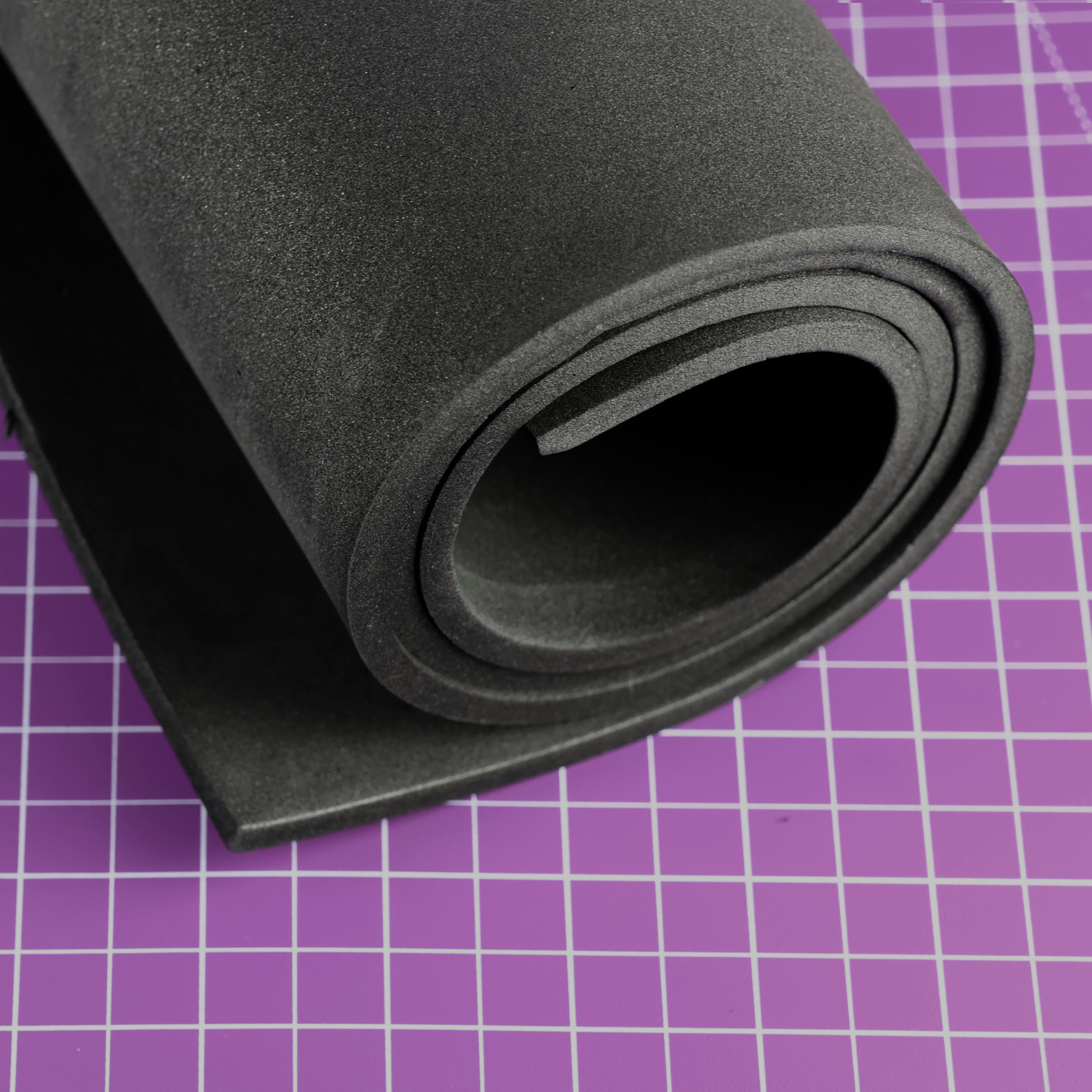 EVA foam 65 kg/m3, 3 mm black - 50x50 cm