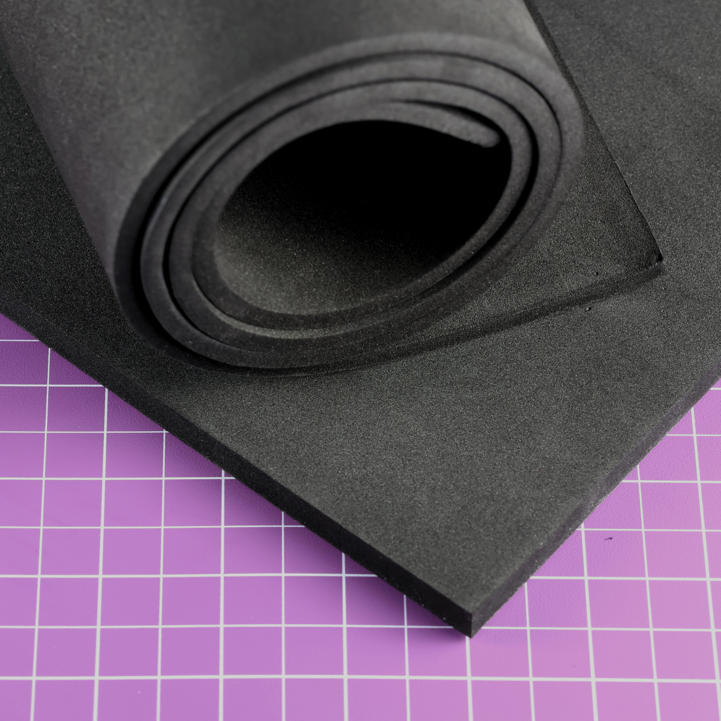 EVA foam 65 kg/m3, 3 mm black - 50x50 cm