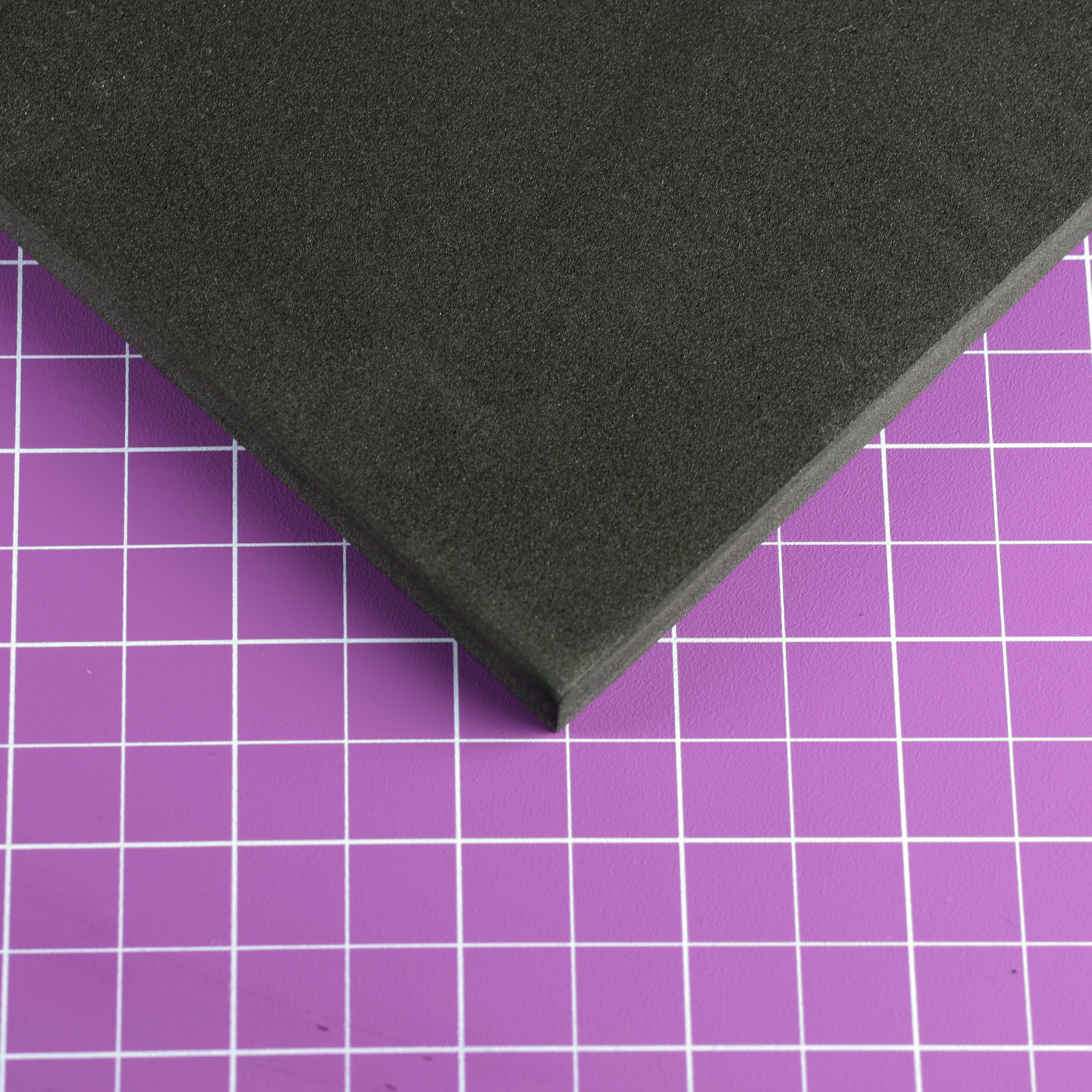 EVA foam 65 kg/m3, 3 mm black - 50x50 cm