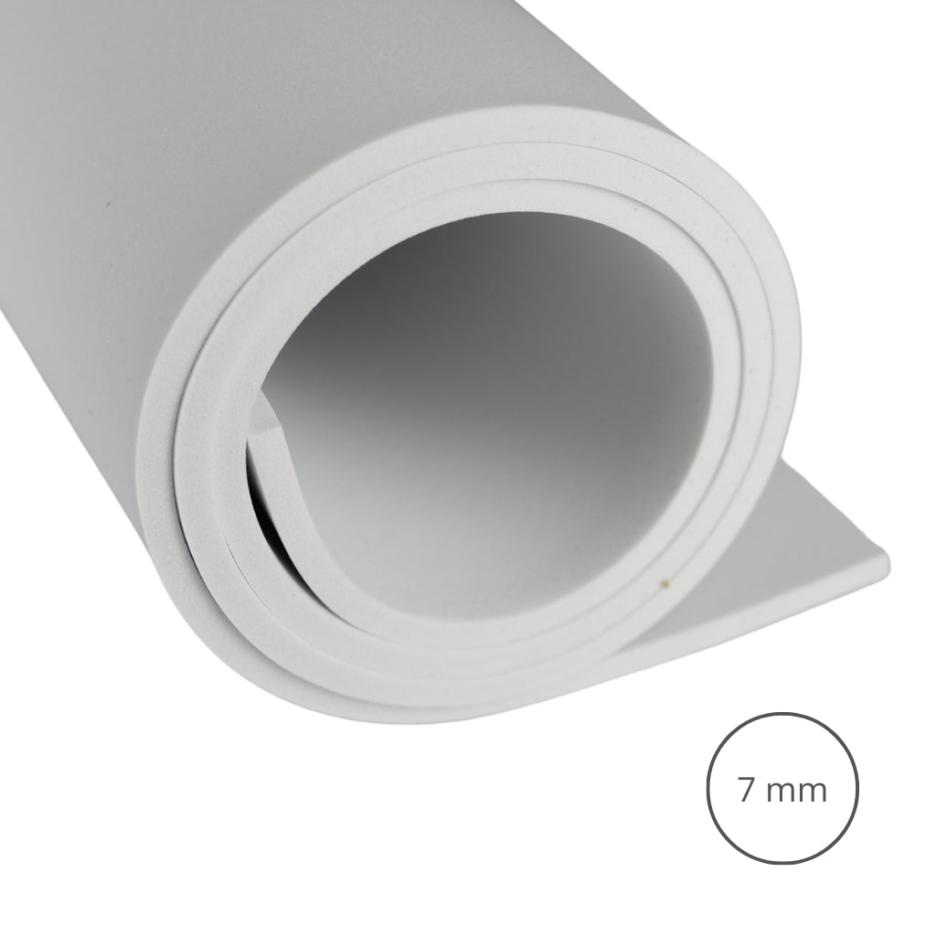 EVA foam 65 kg/m3, 7 mm white - 100x50 cm