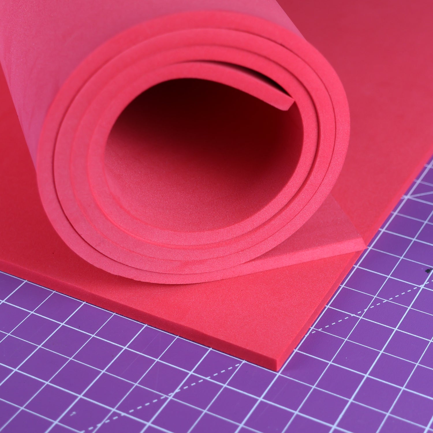 EVA foam 65 kg/m3, 2 mm red - 100x50 cm