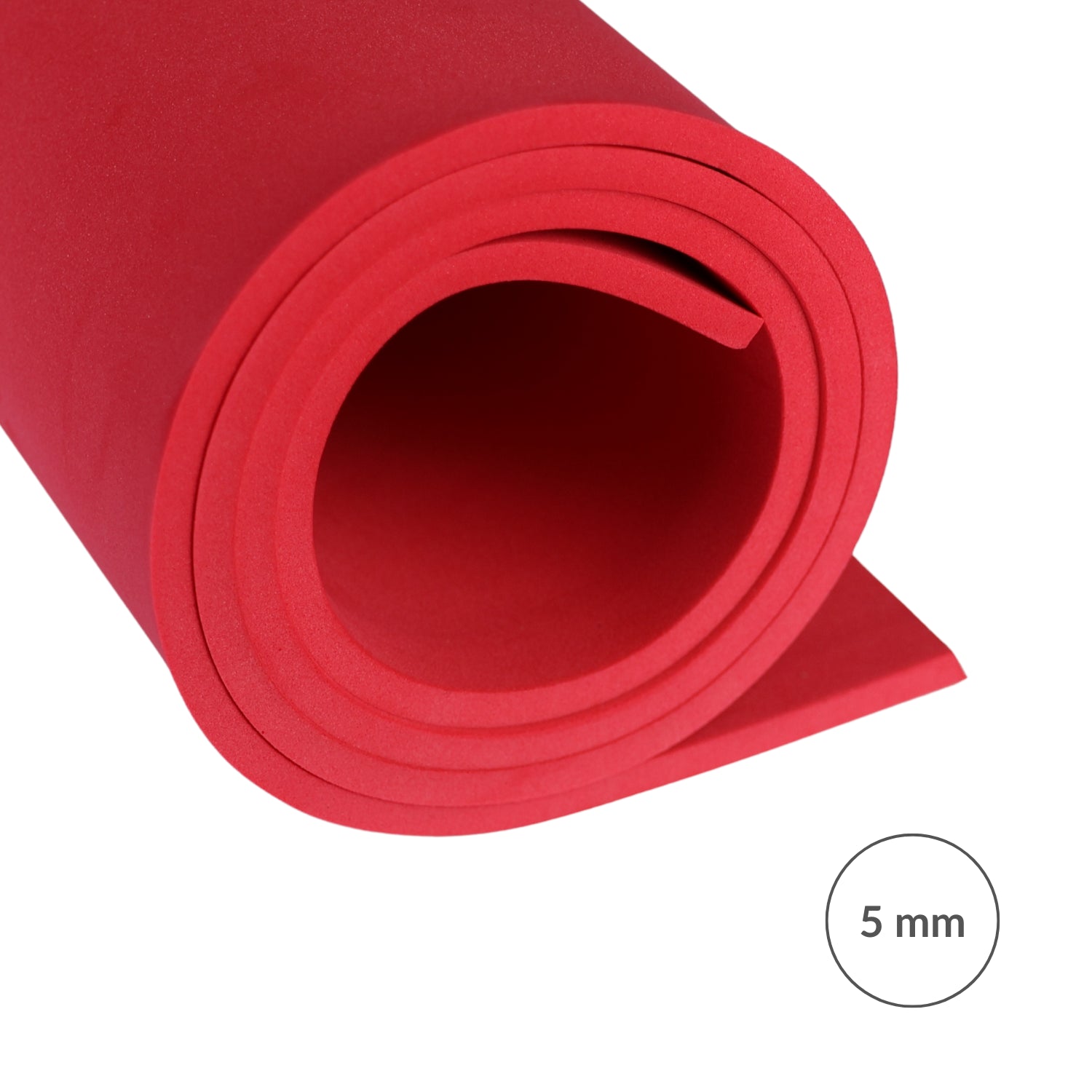 EVA foam 65 kg/m3, 5 mm red - 50x50 cm