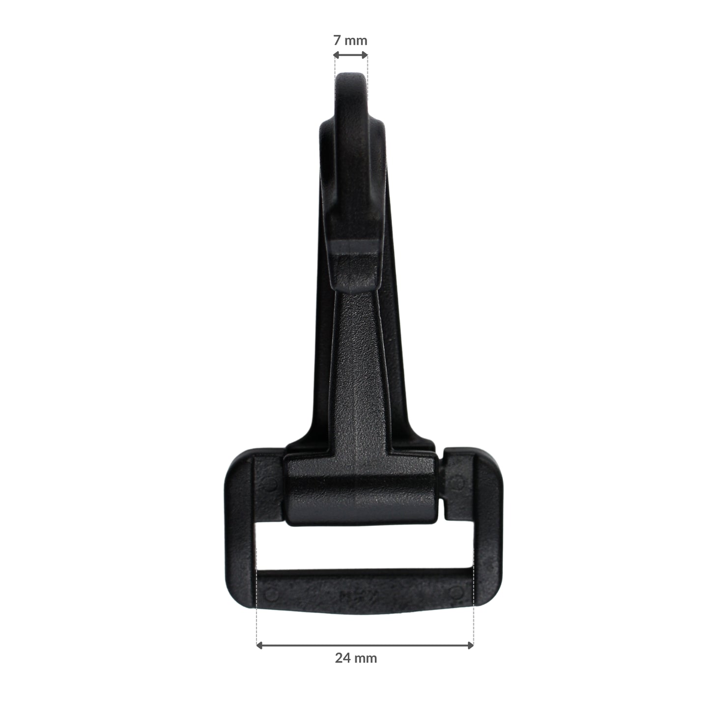 Plastic snap hook - 25 mm black 1 pc.