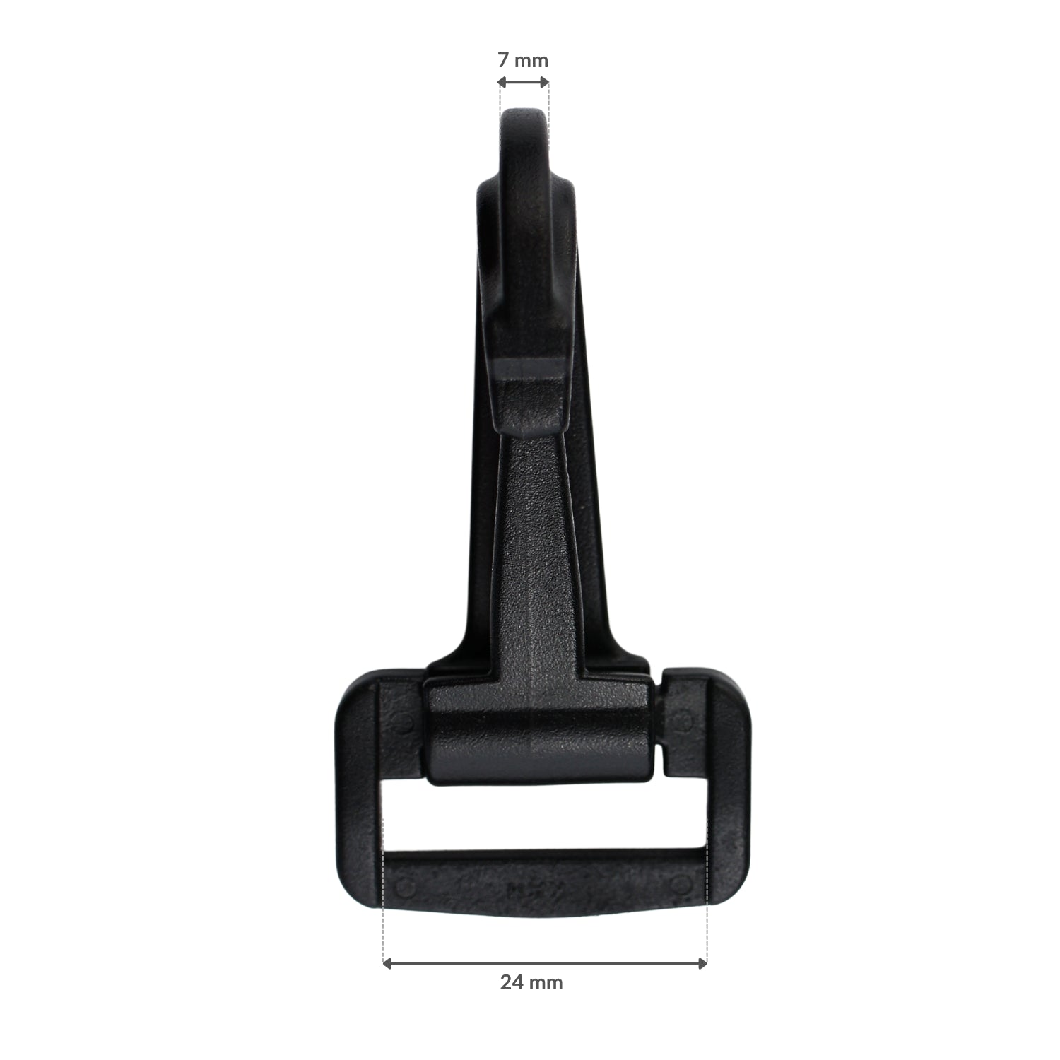 Plastic snap hook - 25 mm black 1 pc.