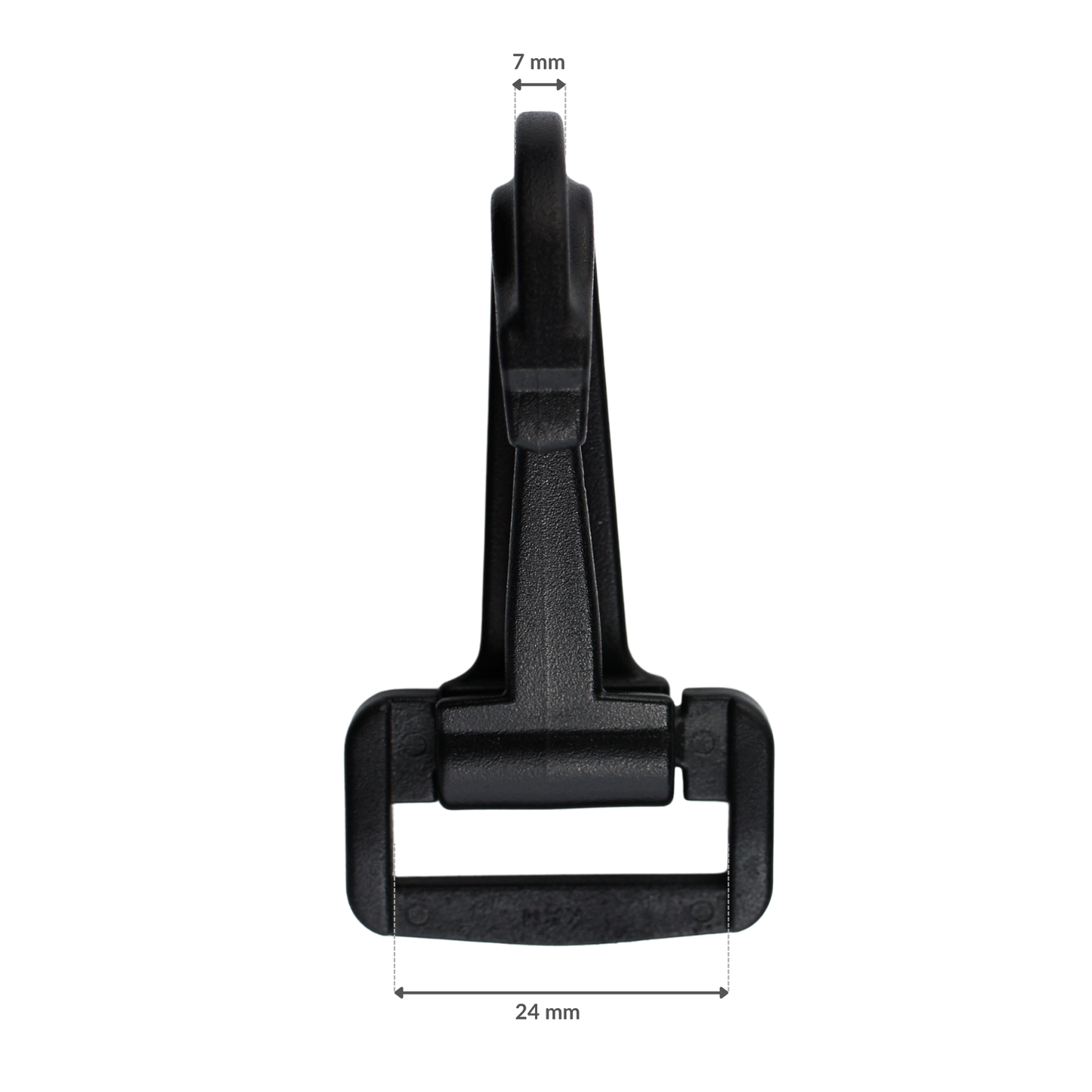 Karabińczyk plastikowy - 25 mm czarny 1 szt.