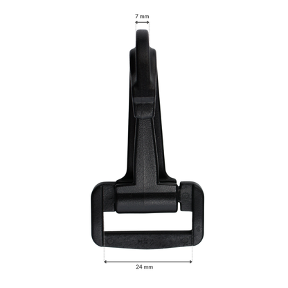 Karabińczyk plastikowy - 25 mm czarny 1 szt.