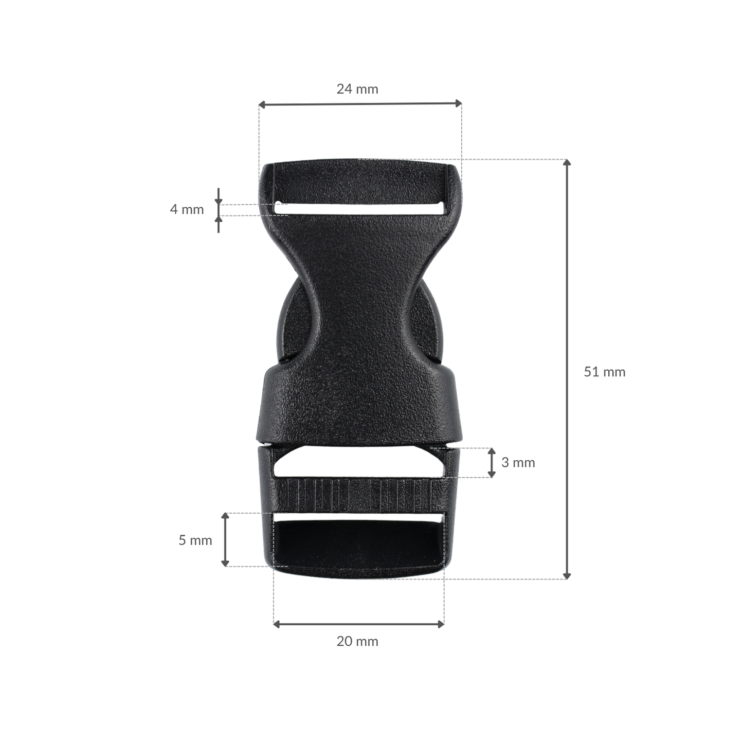Klamra plastikowa - 20x51 mm czarna 1 szt.