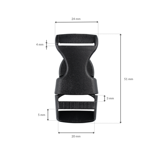 Klamra plastikowa - 20x51 mm czarna 1 szt.
