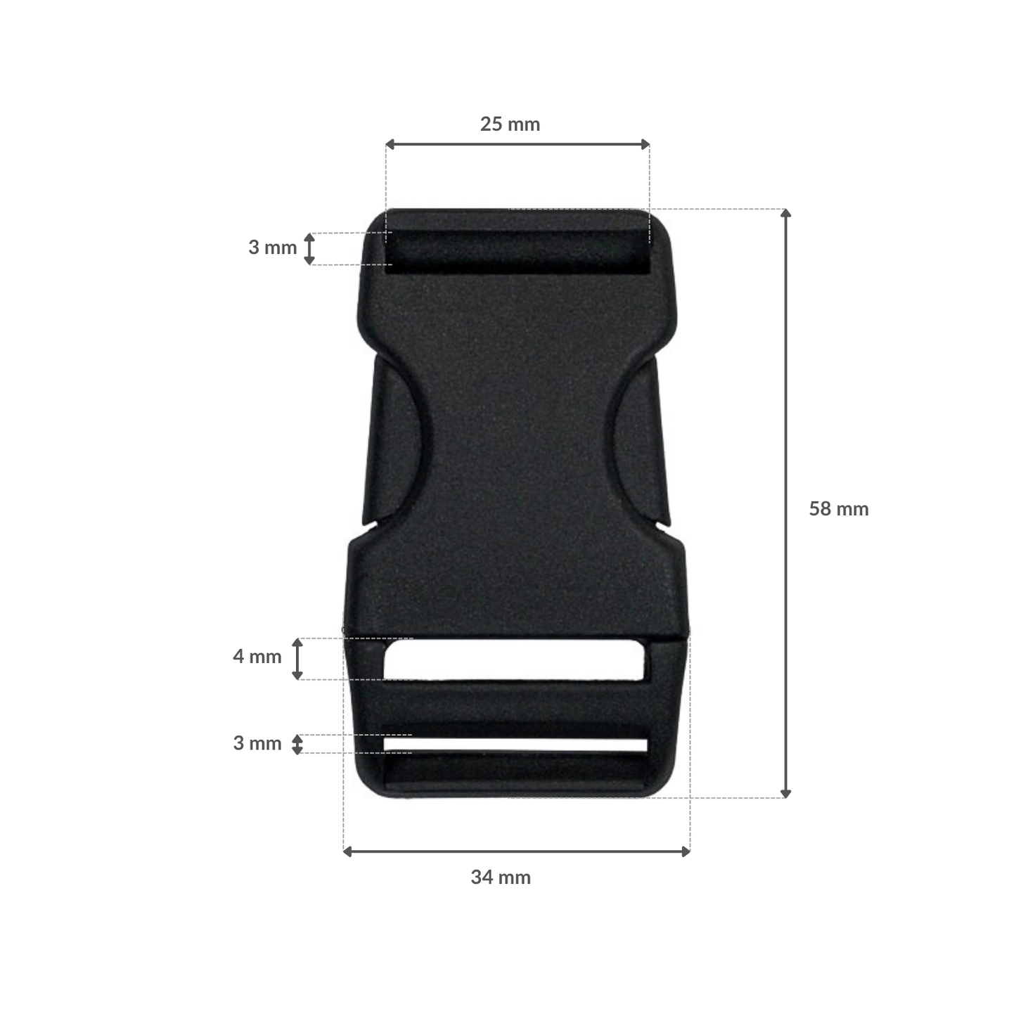 Klamra plastikowa - 25x60 mm czarna 1 szt.
