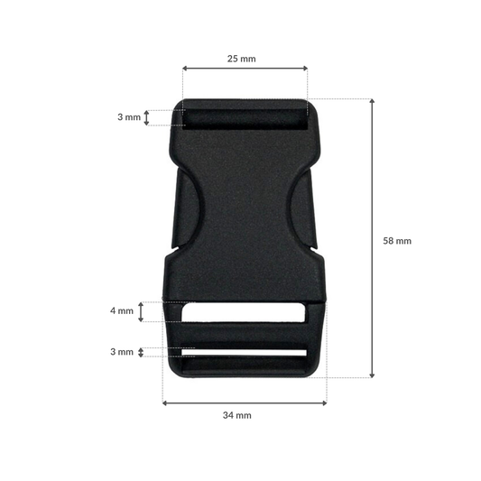 Klamra plastikowa - 25x60 mm czarna 1 szt.