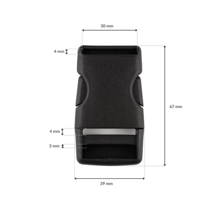 Klamra plastikowa - 30x67 mm czarna 1 szt.