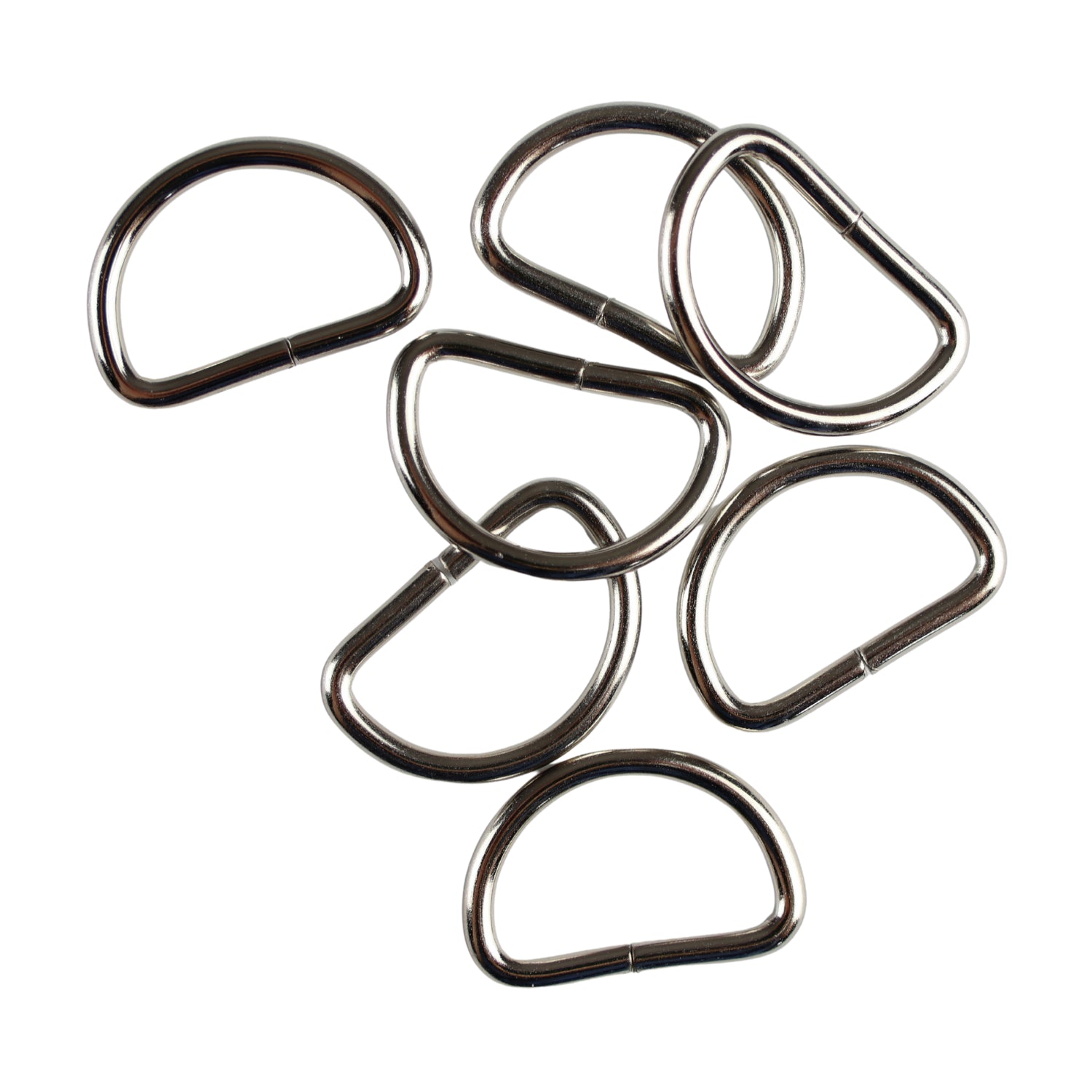 Metal D-ring - 20/12/2,5 mm nickel 1 pc.