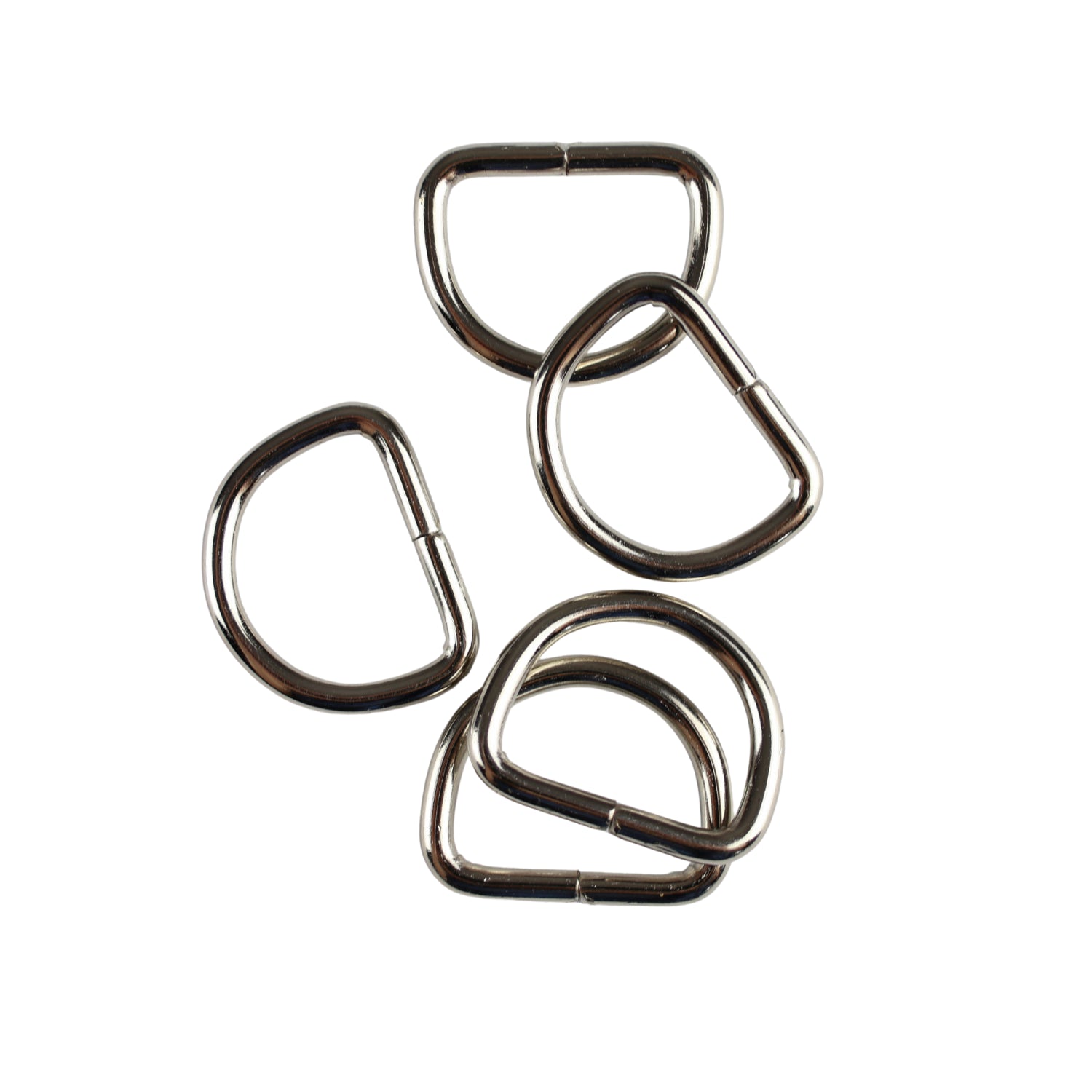 Metal D-ring - 20/15/3 mm nickel 1 pc.