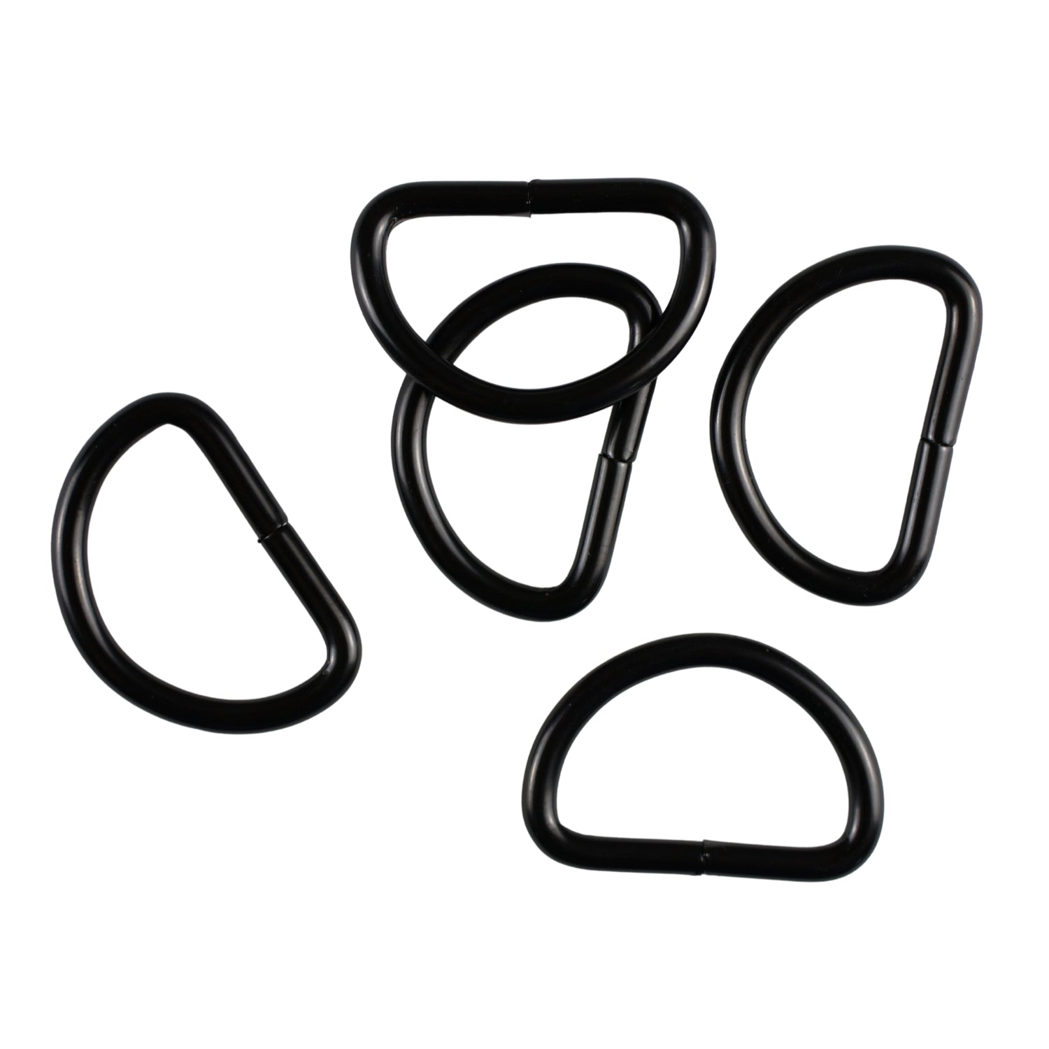 Metal D-ring - 20/12/2,5 mm matte black 1 pc.