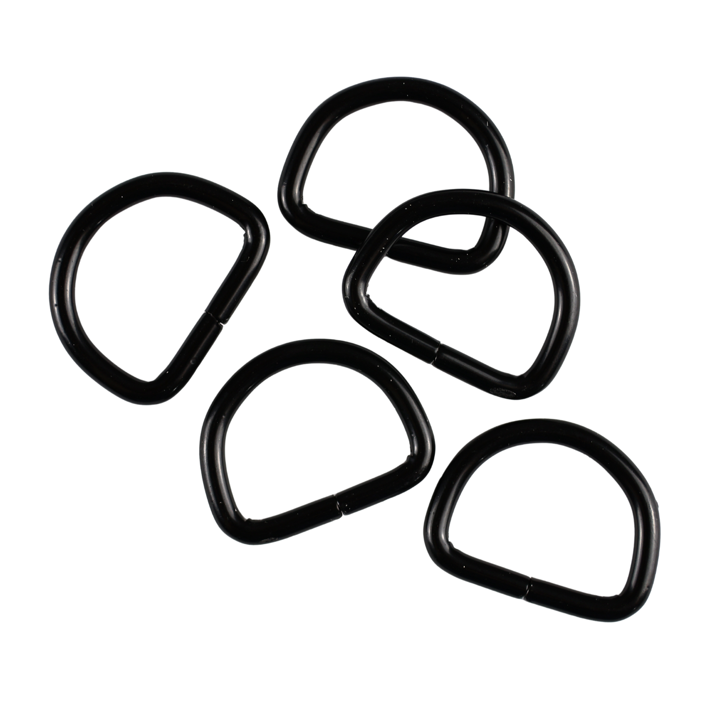 Półkole metalowe - 20/15/3 mm czarny mat 1 szt.