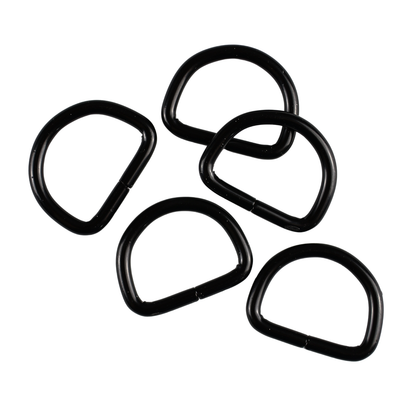 Półkole metalowe - 20/15/3 mm czarny mat 1 szt.