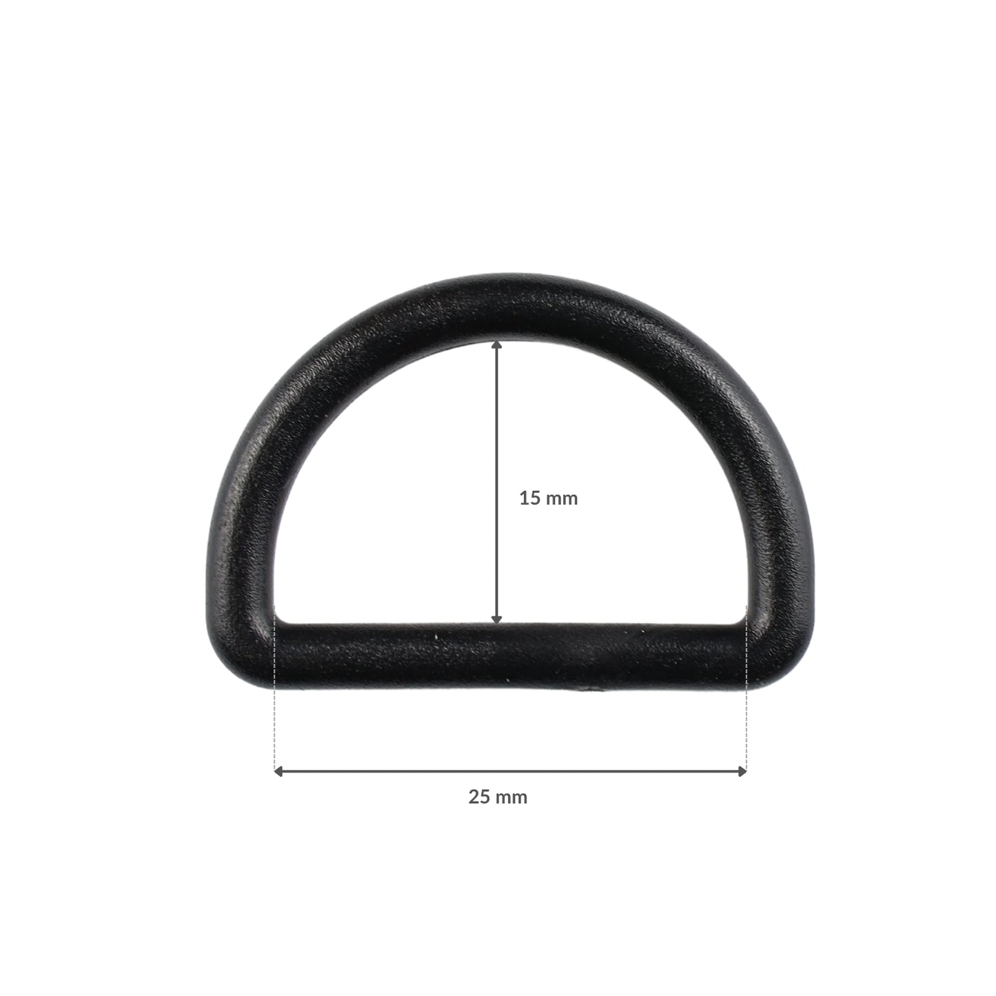 Plastic D-ring - 25/15 mm black 1 pc.
