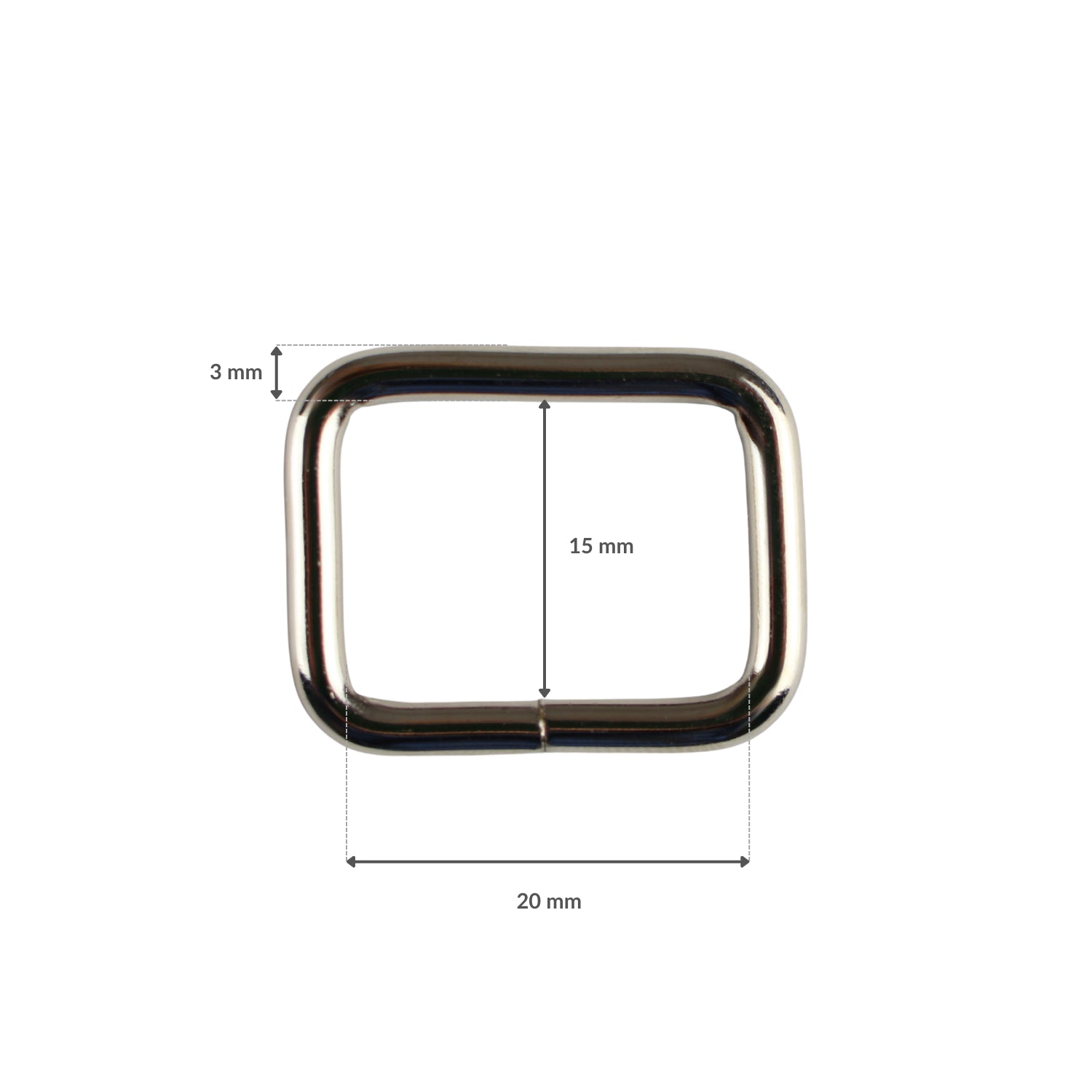 Metal frame - 20/15/3 mm nickel 1 pc.