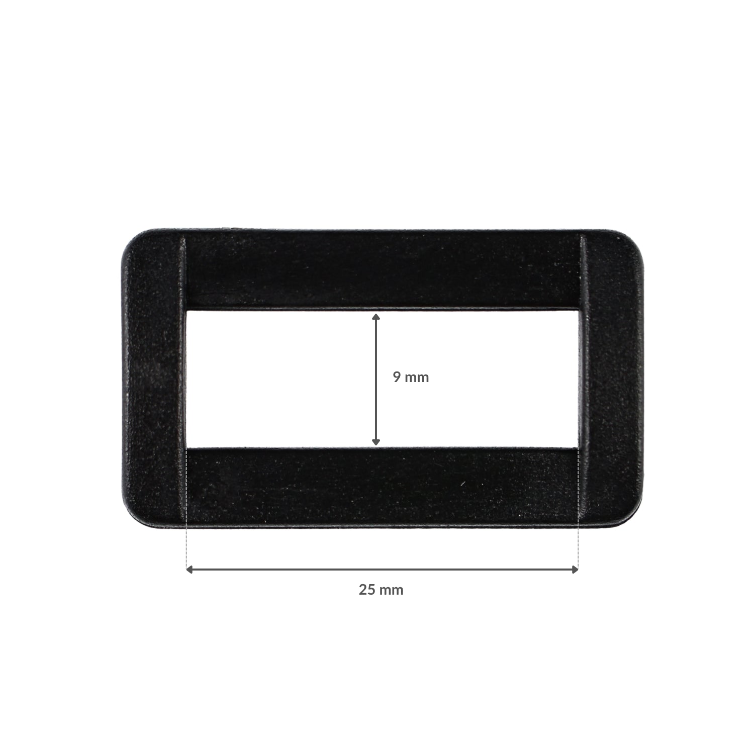 Plastic buckle - 25/9 mm black 1 pc.